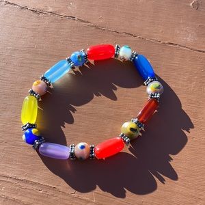 Glass bead bracelet